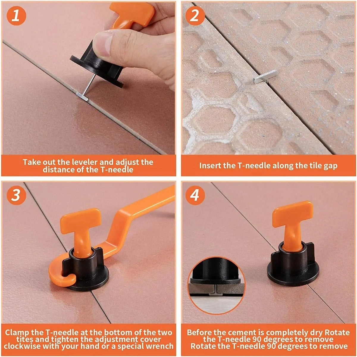Tile Leveling System Kit 51-Piece - Leveler Clips for 3-16mm Tiles – image 4