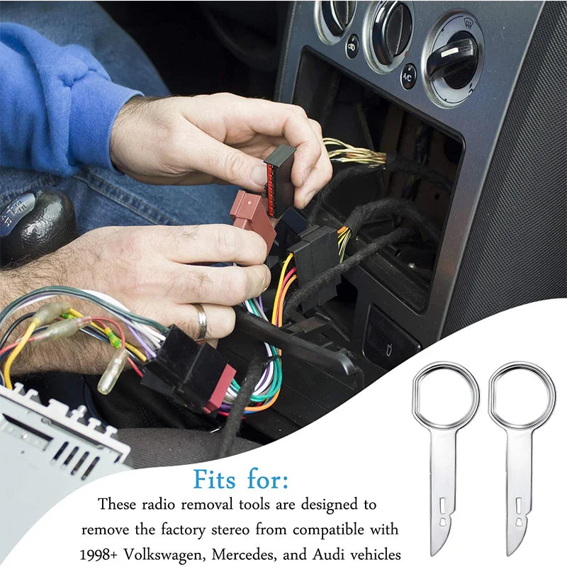 Car Radio Removal Keys – Stainless Steel Stereo Release Tool – image 4