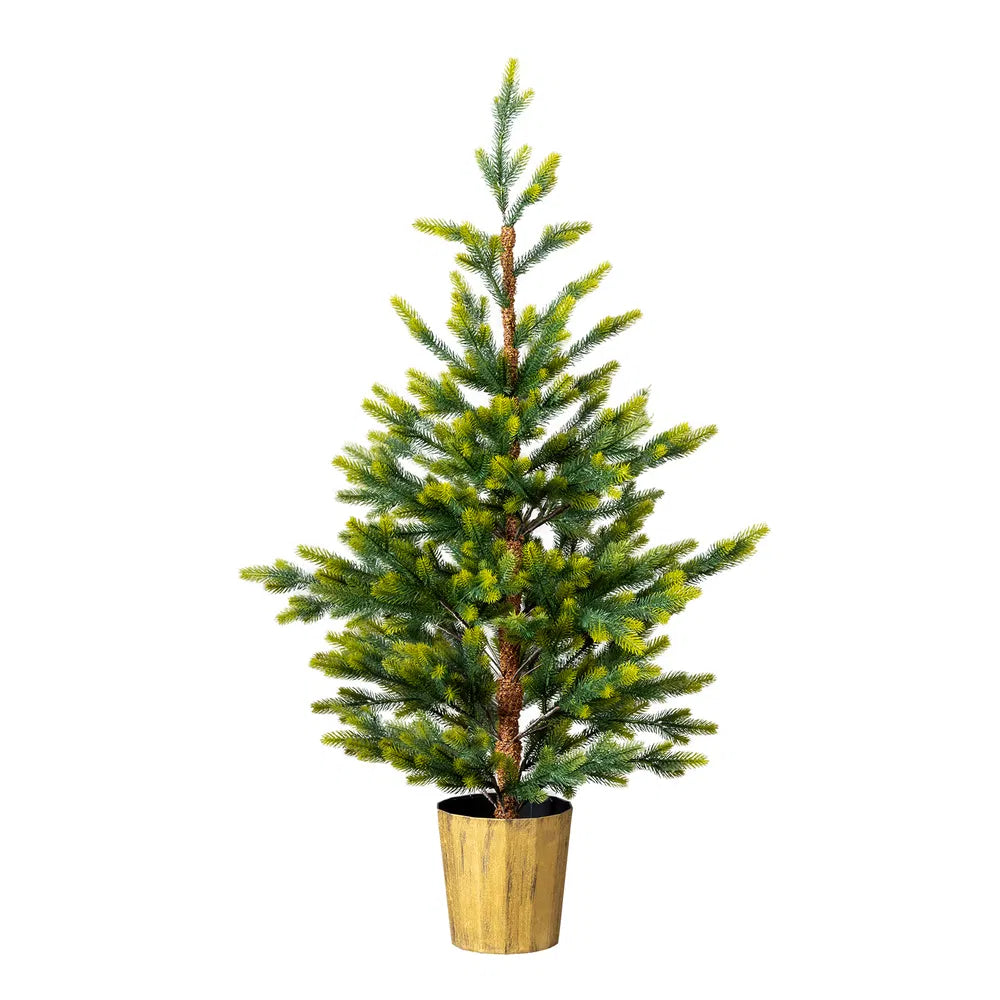 2 Pack 4 Ft Potted Christmas Trees Dual Tone Green Entryway – image 1