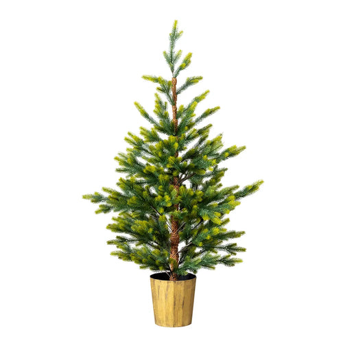 2 Pack 4 Ft Potted Christmas Trees Dual Tone Green Entryway – image 1