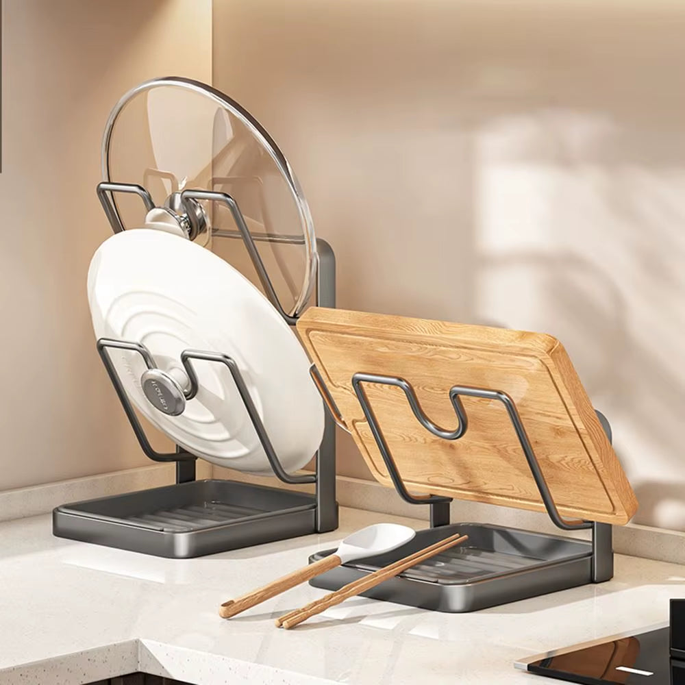 Pot Lid Organizer Rack - Wall-Mount No-Drill, Single/Double Layer – image 4