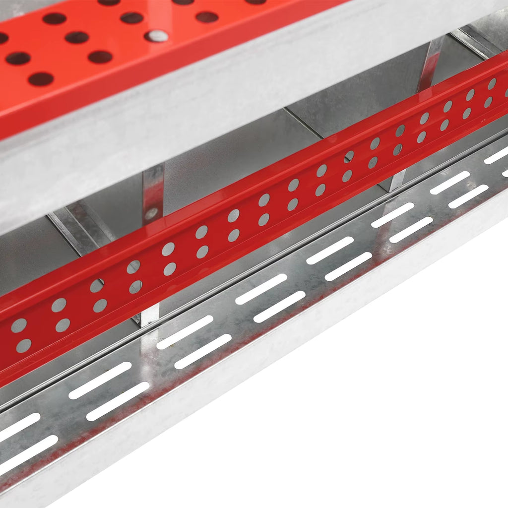 6 Hole Freestanding Galvanized Chicken Nesting Box with Perch Bar
