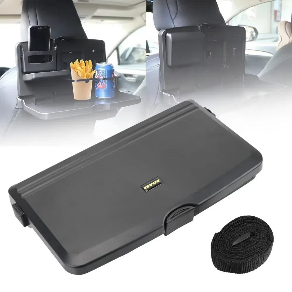 Car Back Seat Tray – Folding Table with Cup and Phone Holder – image 4