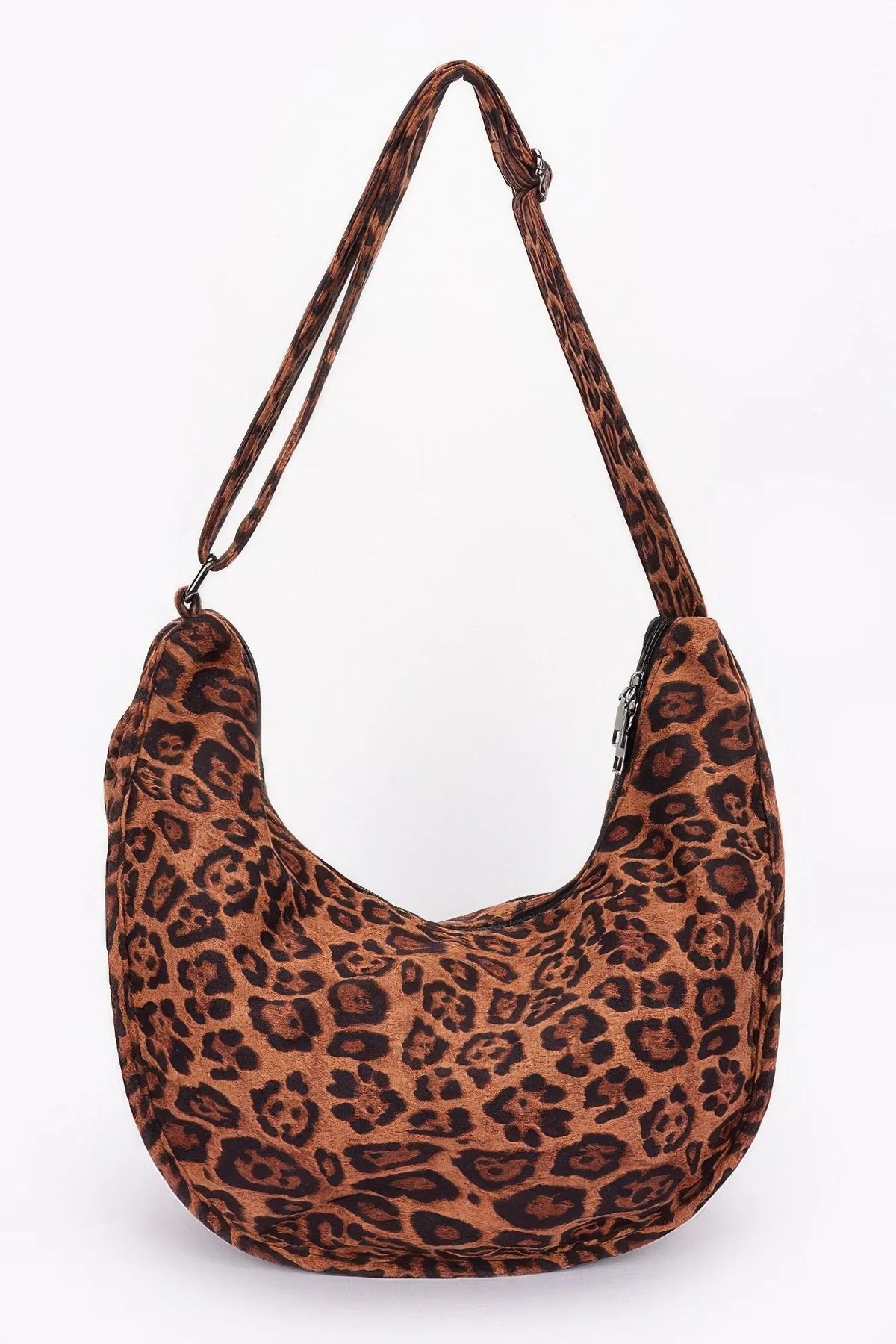 Leopard Crossbody Bag – Faux Suede Shoulder Bag with Double Pockets – image 7