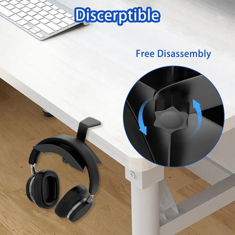 Headphone Hanger Under Desk Clamp, Metal Hook – image 4