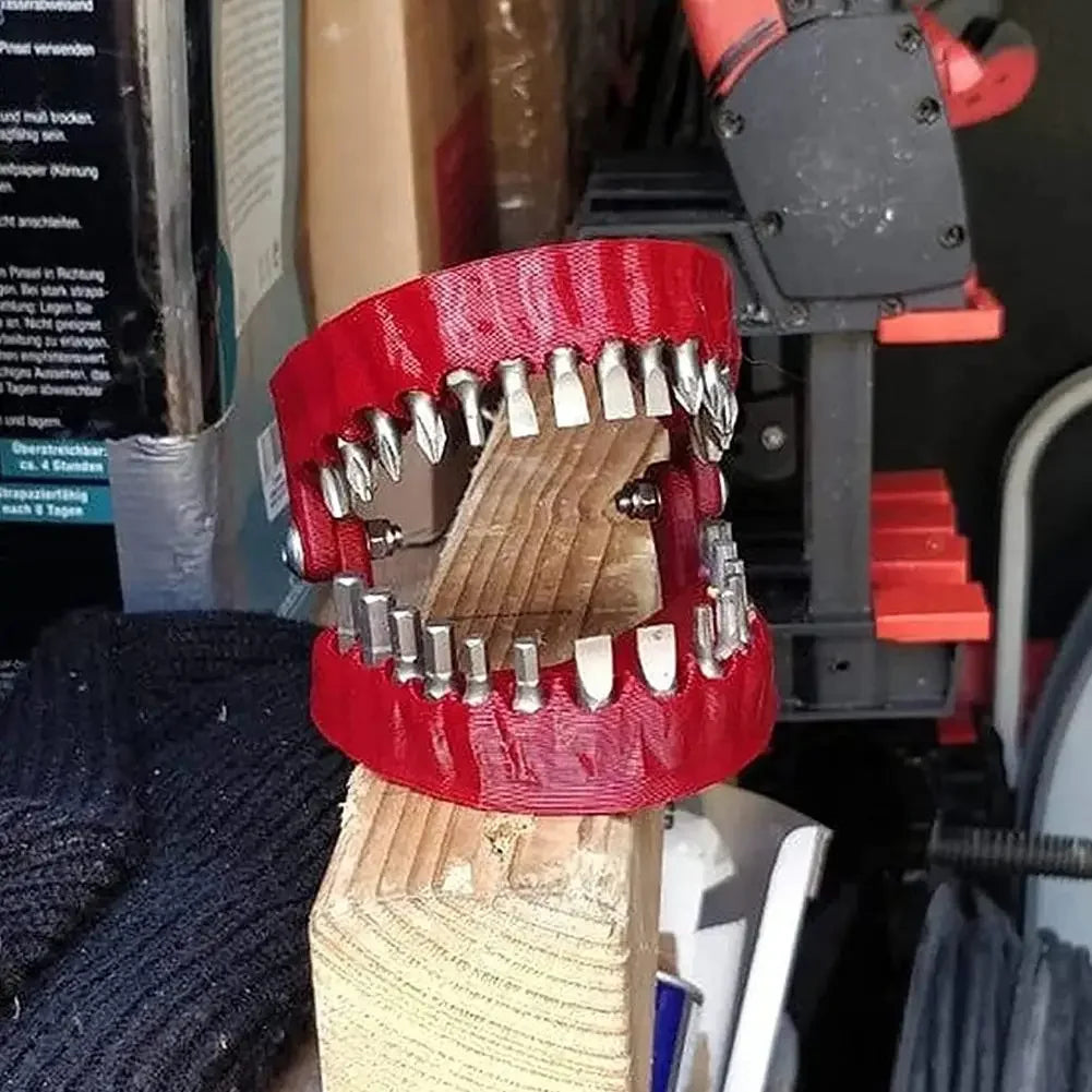 Funny Denture Bit Holder - Teeth Shaped 1/4 Inch Hex Screwdriver Bit Holder Gag Gift