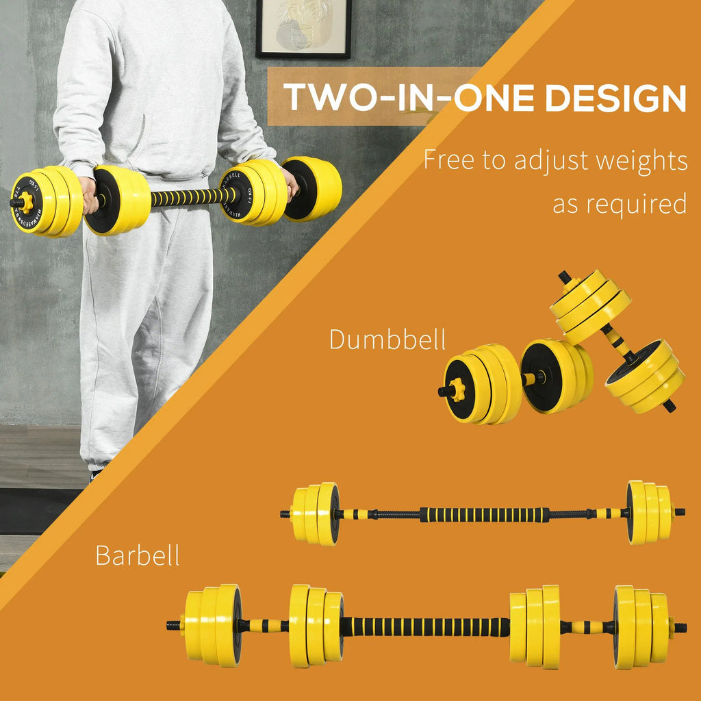 55 lb Adjustable Dumbbell and Barbell Set with Plates, Bars and Clamps – image 4