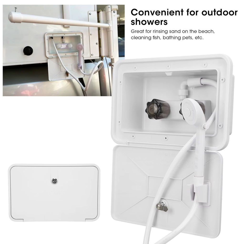 RV Exterior Shower Box Kit with Hose, Sprayer and Lock – image 6