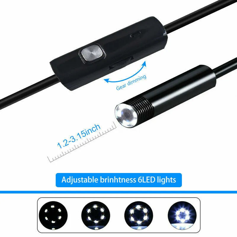 Plumbing USB Snake Inspection Scope 8mm with 6 LEDs