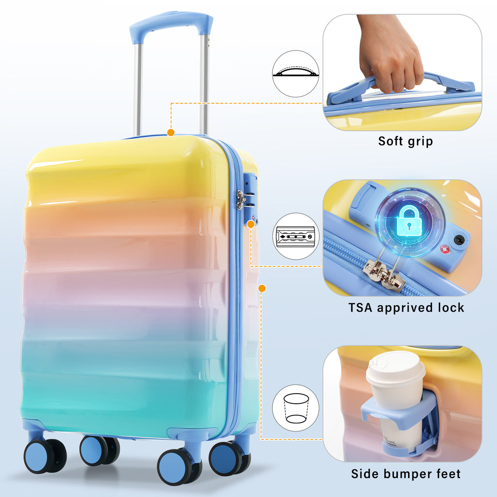 20 in Carry-On Suitcase with Cup Holder and Duffel, 2-Piece Set – image 5