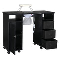 Rolling Manicure Table with Built-In Fan, Double Cabinet and 3 Drawers – image 1