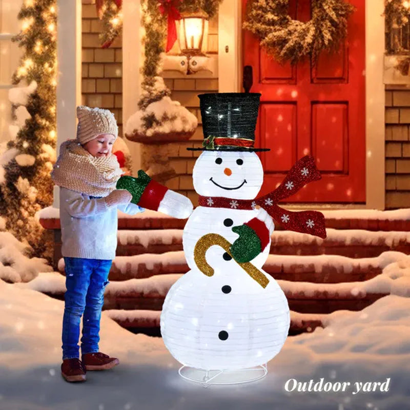 4 Ft Lighted Pop-Up Snowman Yard Decoration with 100 Leds