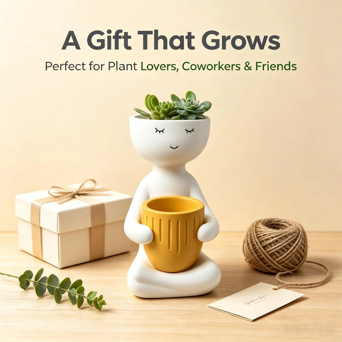 Cute Face Planter Pot, Succulent Planter & Desk Pen Holder – image 7