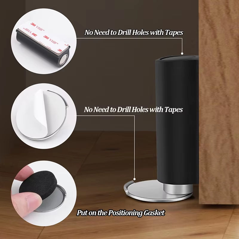 Magnetic Door Stopper - Stainless Steel Self-Adhesive Door Holder – image 5
