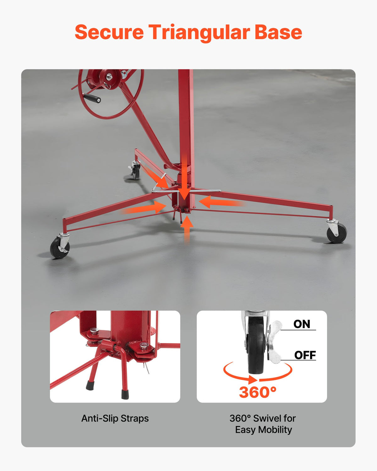 11 ft Drywall Lift Panel Hoist, 150 lb Capacity with Telescoping Arm – image 5