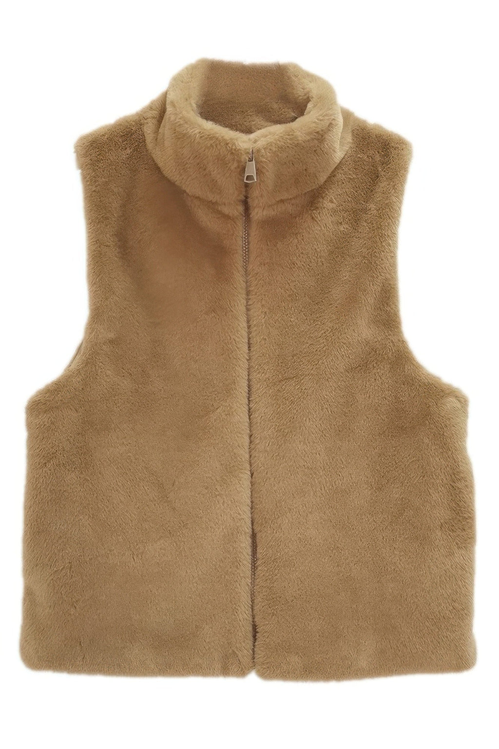 Solid Faux Fur Vest for Women – Beige or Taupe – image 6