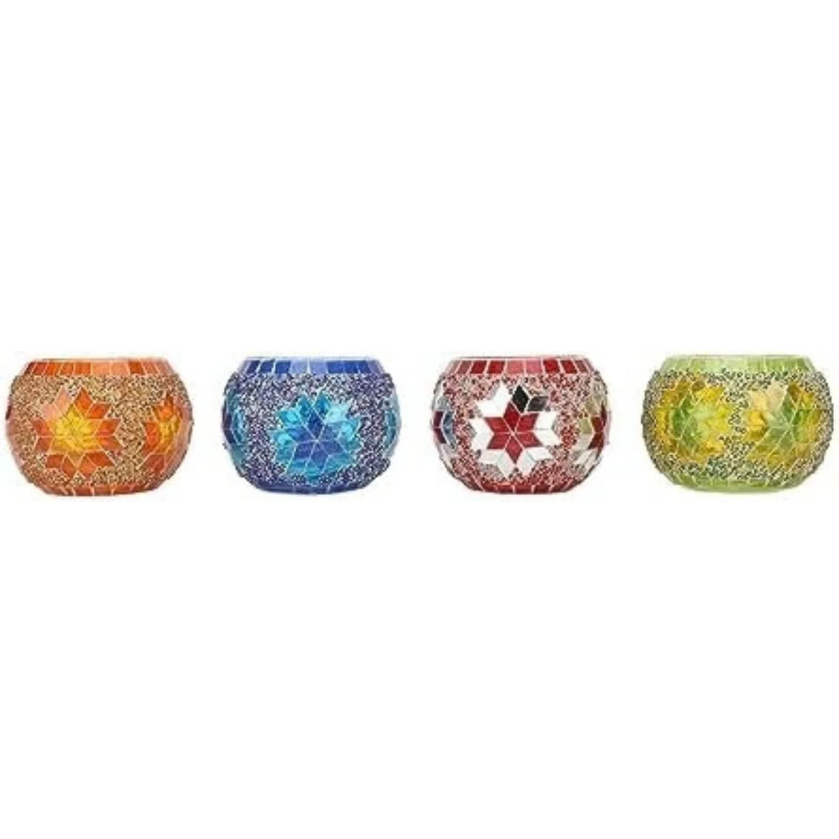 Mosaic Glass Votive Candle Holders, Set of 4 – image 3