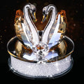 Crystal Swan Couple Figurine with Base, Handmade Glass Gift – image 1