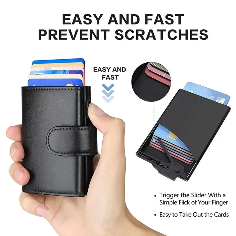 Men's RFID Blocking Trifold Wallet - Pop-Up Card Holder, Coin Pocket – image 4