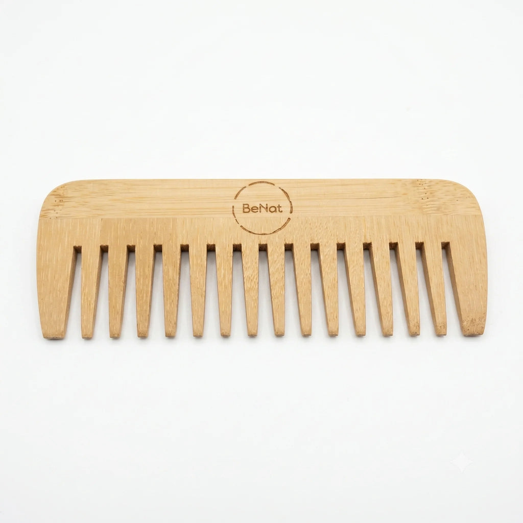 Bamboo Hair Comb – Natural Wooden Detangling Comb – image 7