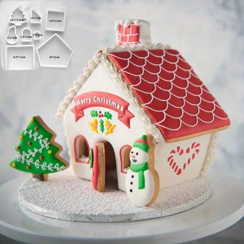Gingerbread House Cookie Cutter Set – 3D Christmas Biscuit Molds – image 2