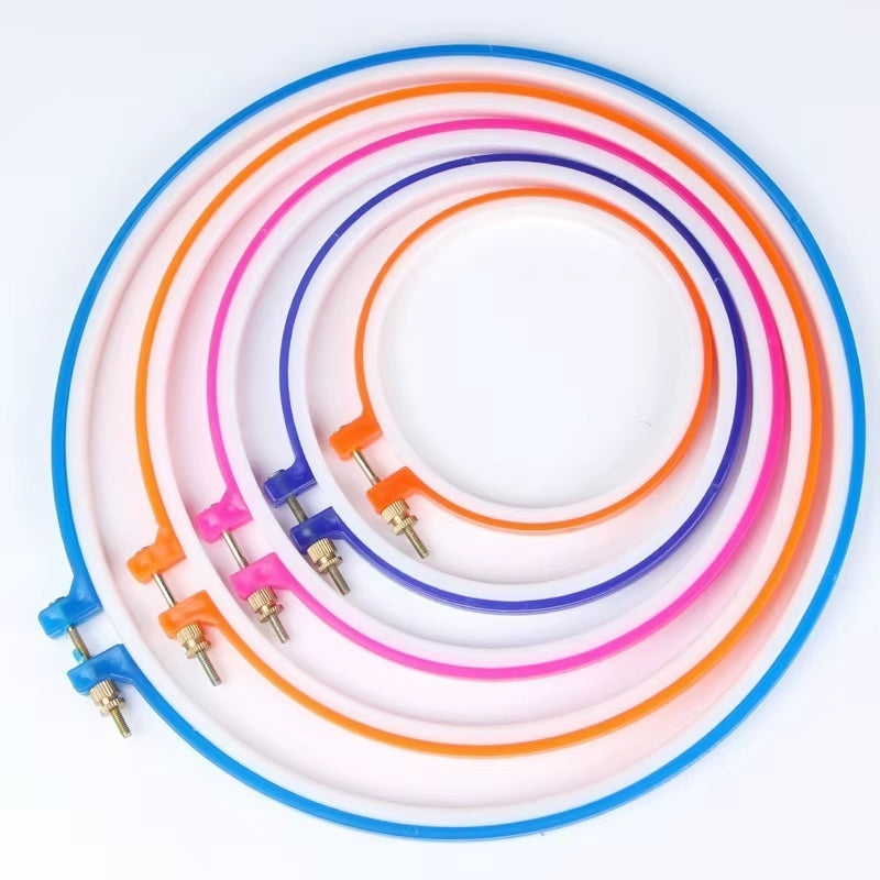 Embroidery Hoop Set 5-Piece Adjustable Plastic Cross Stitch Hoops – image 5