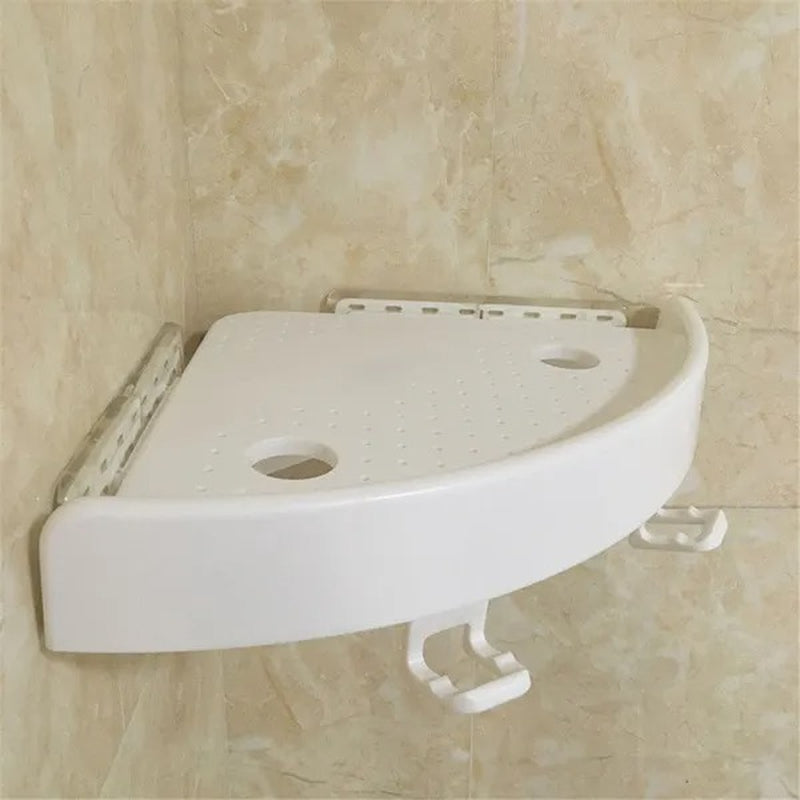 Corner Shower Shelf – Adhesive Wall Corner Organizer with Hooks – image 2