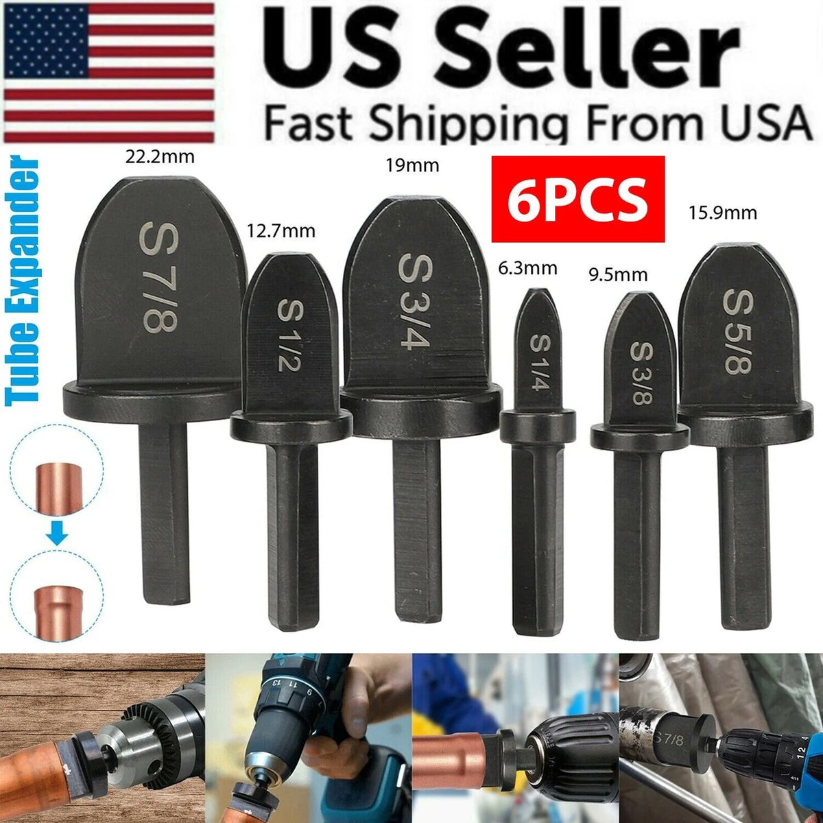 Swaging Tool Drill Bit Set – Copper Tube Expander