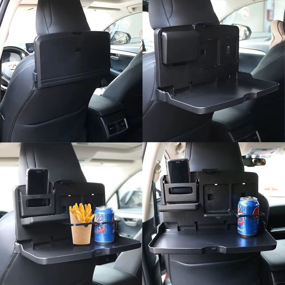 Car Back Seat Tray – Folding Table with Cup and Phone Holder – image 3