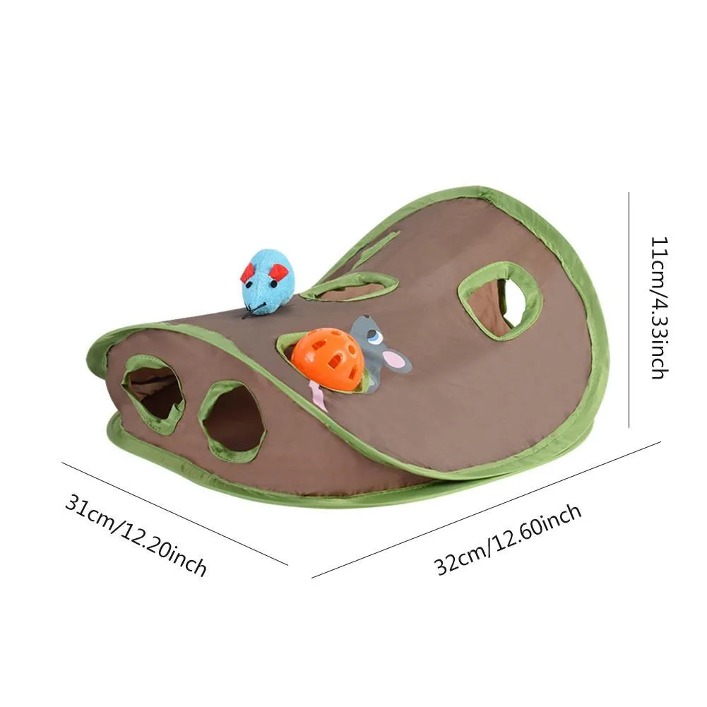 Cat Mouse Hunt Hide & Seek Toy - Foldable 9-Hole Interactive Play Mat – image 7