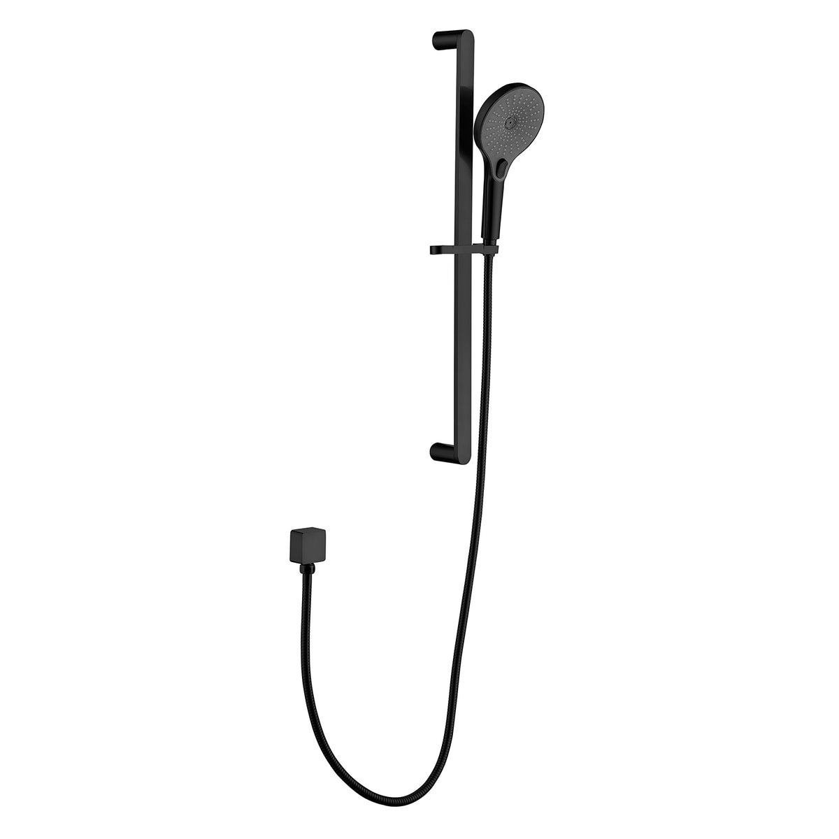 Handheld Shower Head with 28 in Slide Bar and 59 in Hose, Matte Black