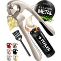 Garlic Press Set with Silicone Peeler and Cleaning Brush