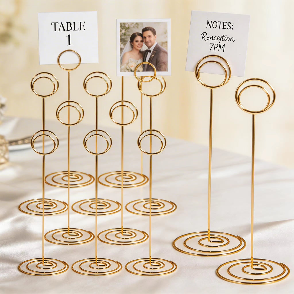Place Card Holders 36 Pack, Gold Metal Table Number Stands – image 2