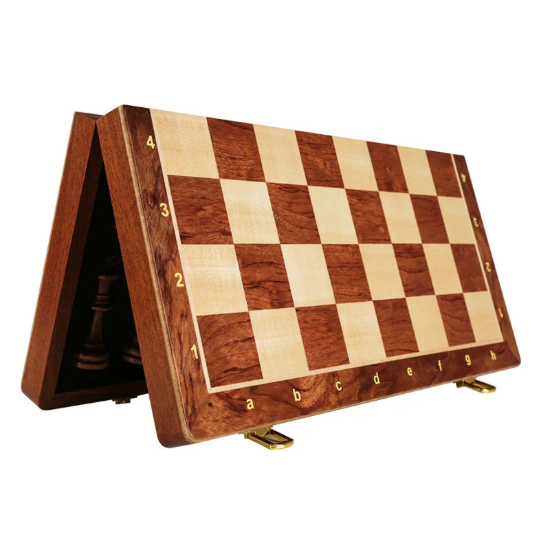 Magnetic Wooden Chess Set 15 in, Folding Board with Storage – image 4