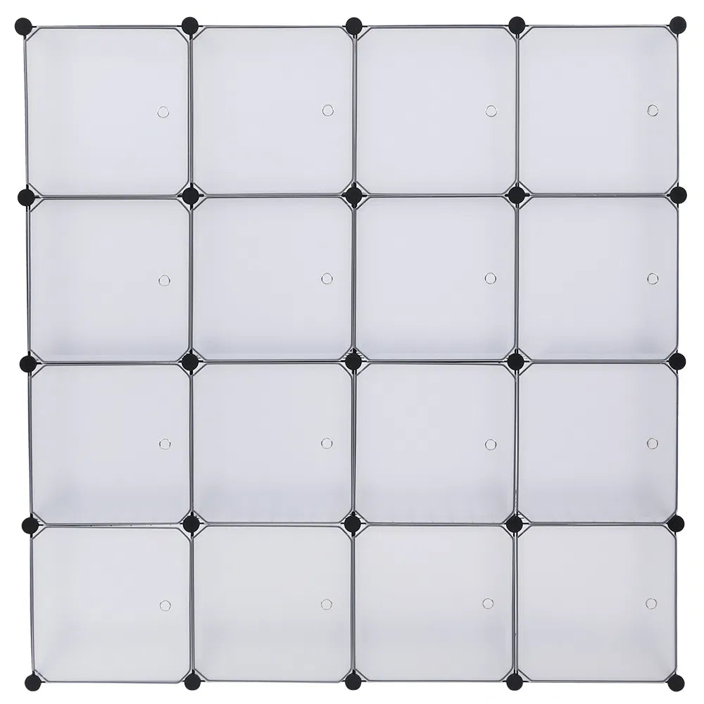 Cube Storage Shelf, 16-Cube Bookcase Organizer, White – image 4