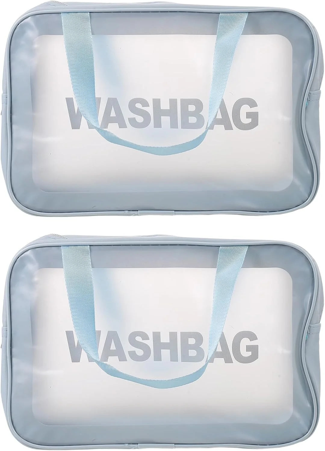 Clear Toiletry Bag 2-Pack, Dry/Wet Separation PVC Wash Bag