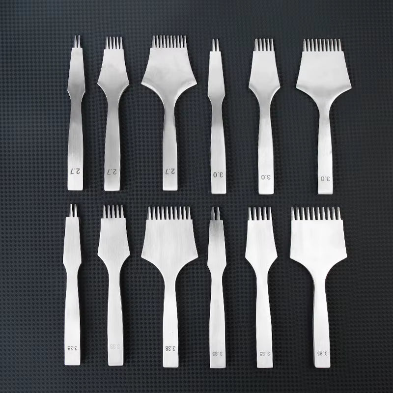 Leather Pricking Iron Set 2 5 10 Prong Stitching Chisels – image 3