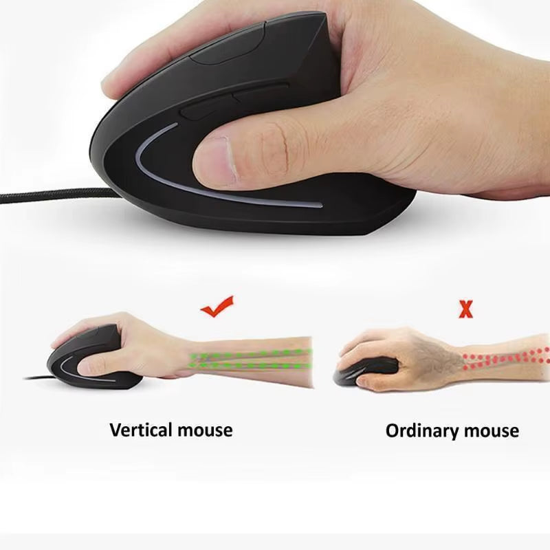 Vertical Ergonomic Mouse - Wired USB RGB with Adjustable 3200 DPI – image 5