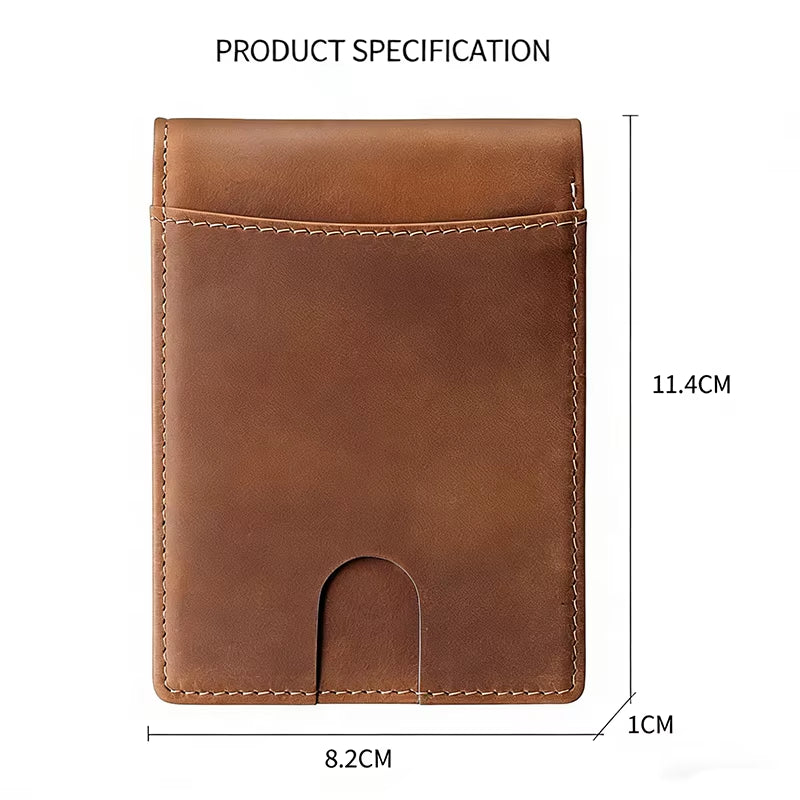 Crazy Horse Leather Bifold Wallet for Men, Full Grain Cowhide – image 5