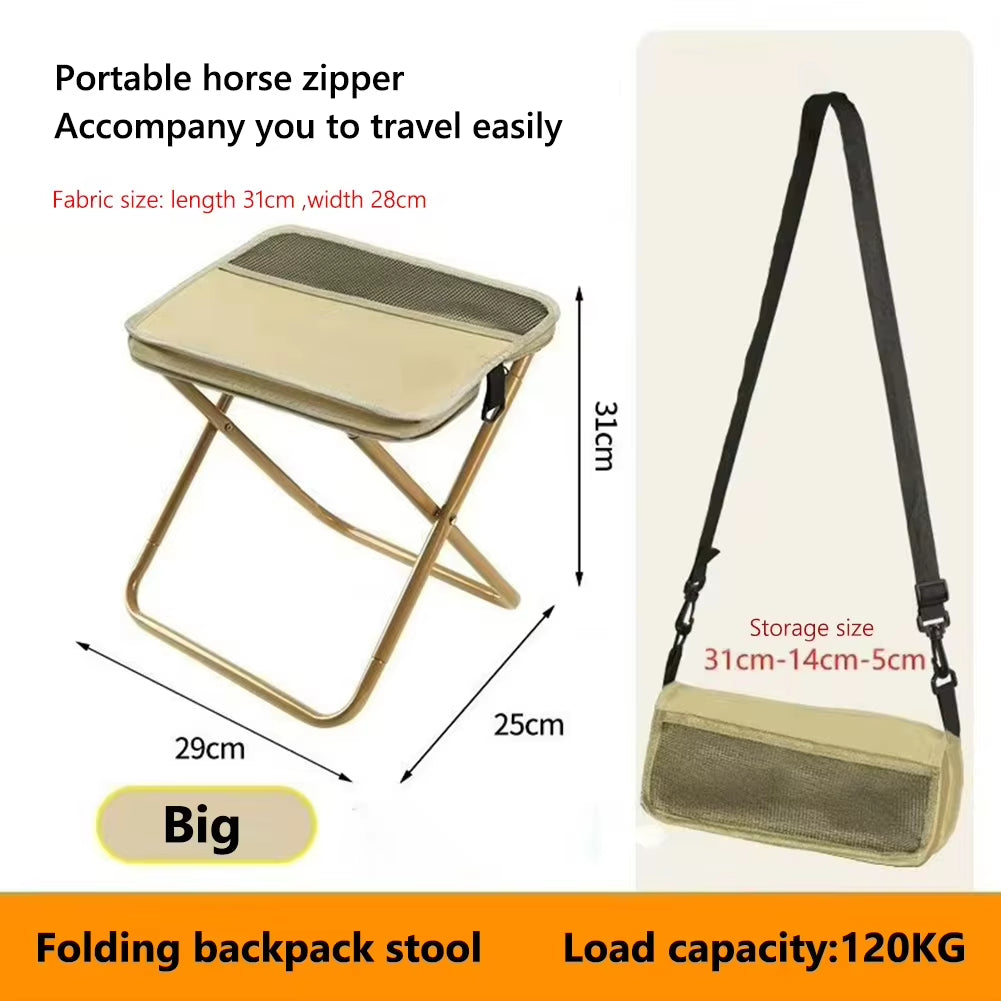 Folding Camping Stool – Portable Shoulder Bag Outdoor Seat – image 8