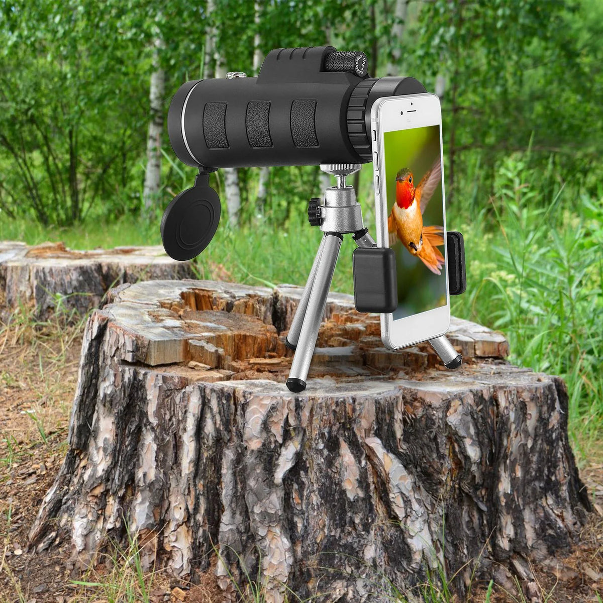 Monocular Telescope 40x40 with Phone Adapter and Tripod – image 8