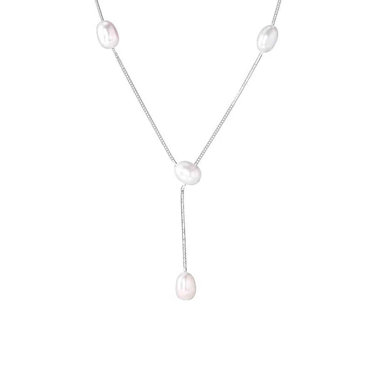 Freshwater Pearl Y Necklace - Sterling Silver, Adjustable – image 5