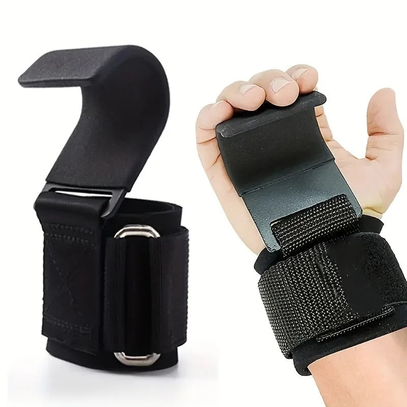 Weight Lifting Hook Grips with Wrist Wraps for Pull-Ups