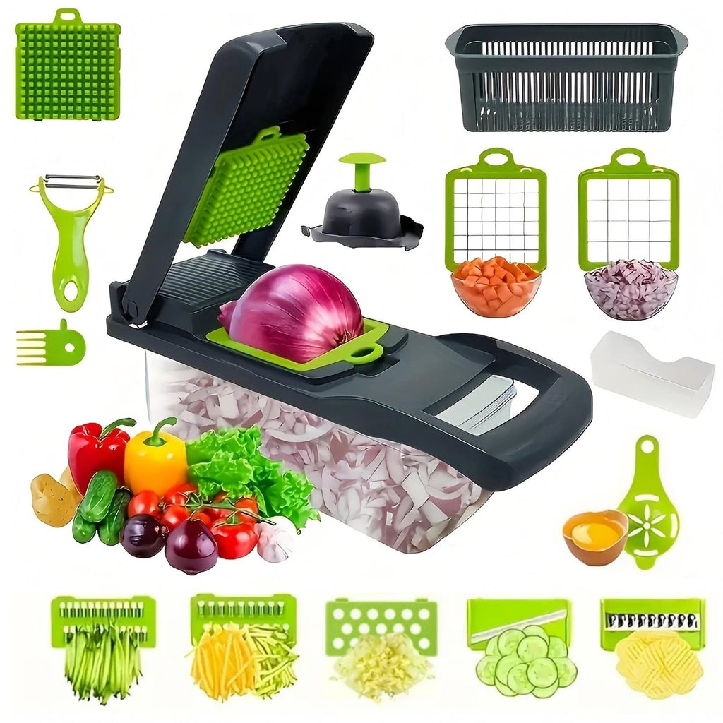 Vegetable Chopper 16-in-1 - Dicer & Slicer with 1.5L Container