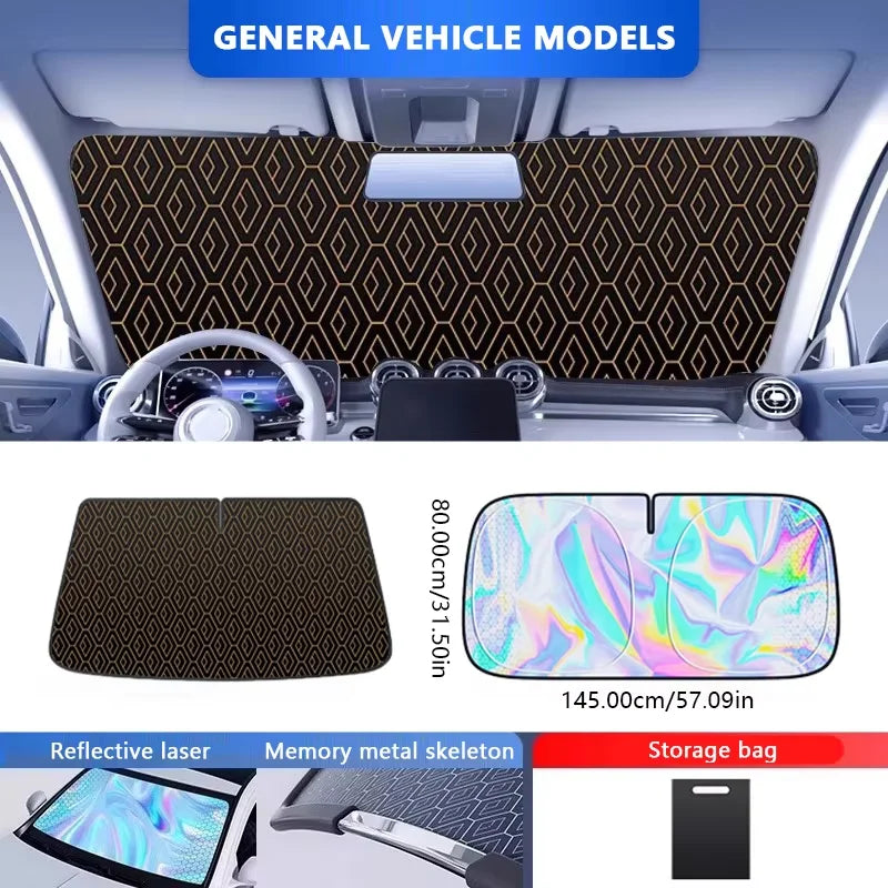 Windshield Sun Shade 5-Layer - Foldable Thick UV Reflective Cover