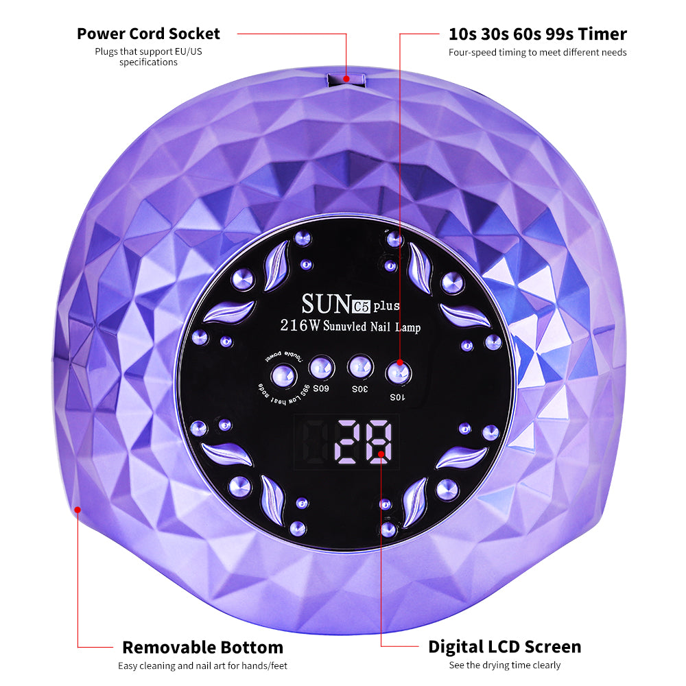 Gel Nail Lamp with 4 Timers and Removable Base, LED Nail Dryer – image 5