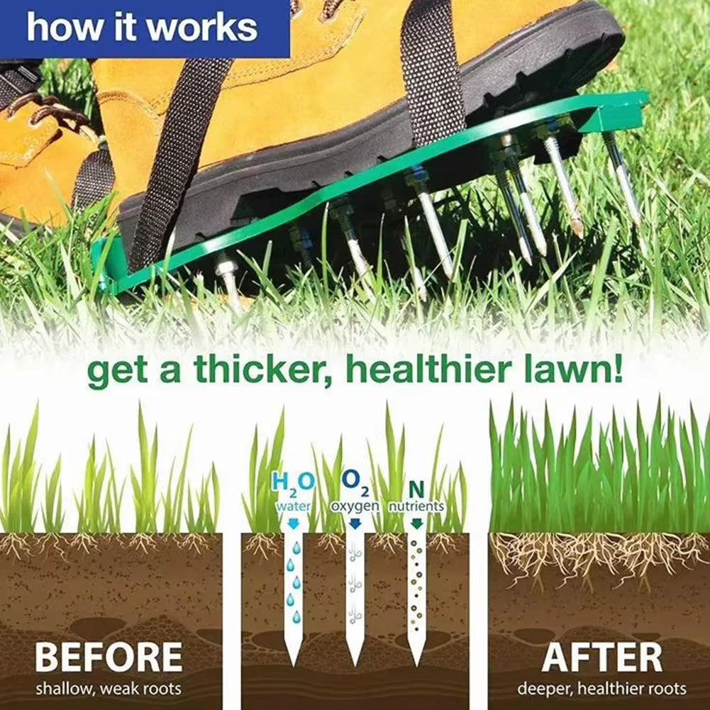 Lawn Aerator Shoes - Spiked Sandals for Yard Aeration