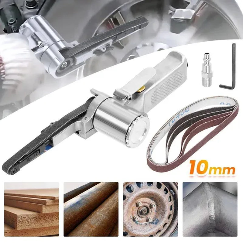 Pneumatic Belt Sander 10 mm with 5 Sanding Belts, 16,000 RPM – image 5