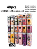 Pantry Storage Containers - 24 Sealed Jars with Lids and Labels