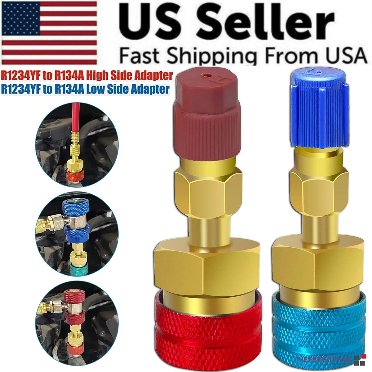 HVAC R1234YF to R134A Car AC Quick Coupler Adapter Set – image 1